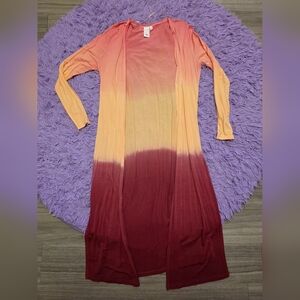 5/25$ Gradient Long Duster - Orange and Red